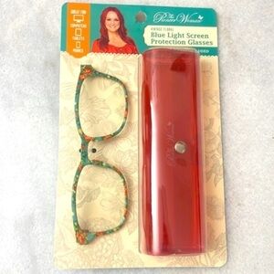 The Pioneer Woman glasses floral blue light screen protection glasses,case NWT